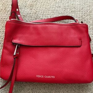 Vince Camuto Vibrant Red Leather Crossbody Bag